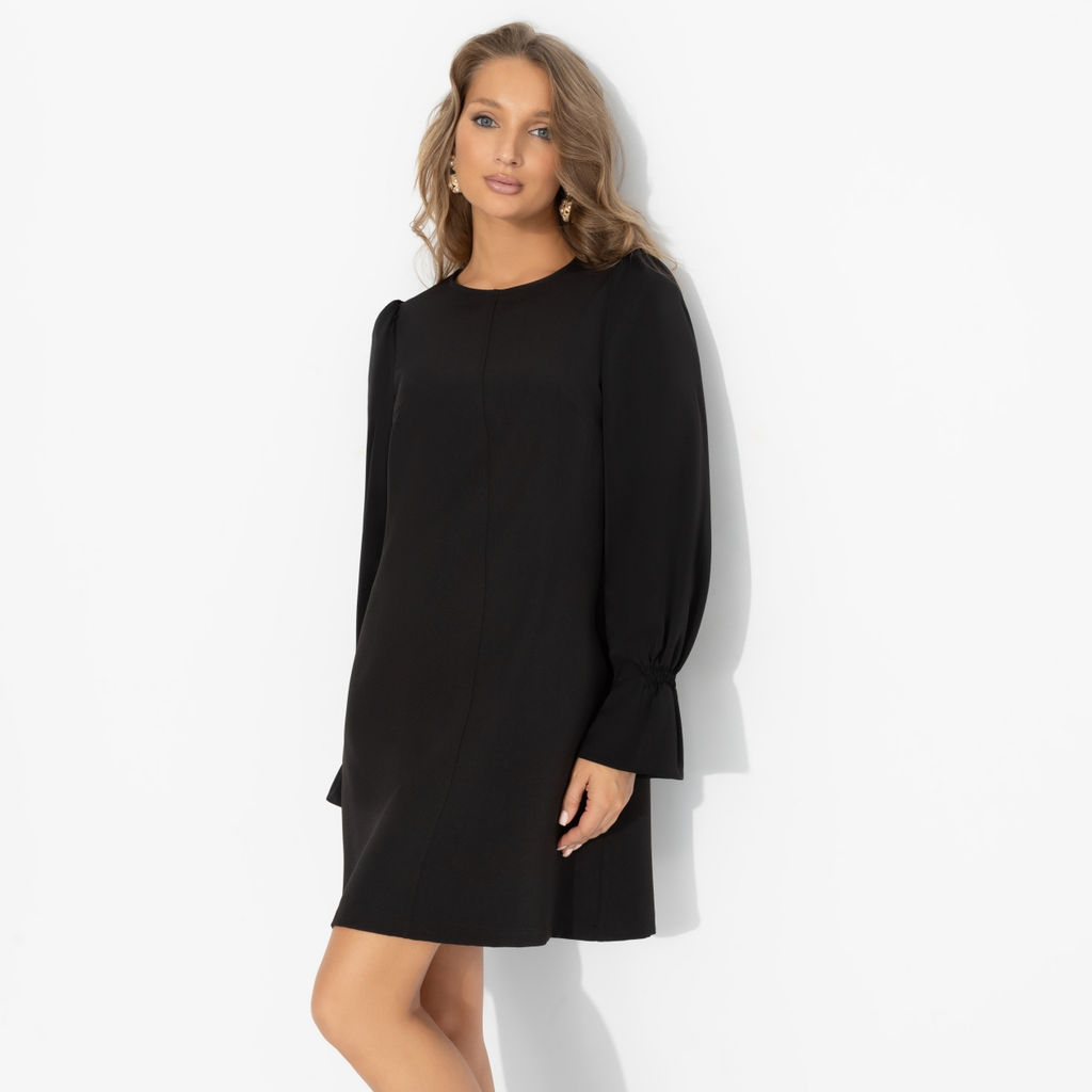 Платье комбинированное с шёлком, Дерзкая леди (черное) - Charutti фото 6