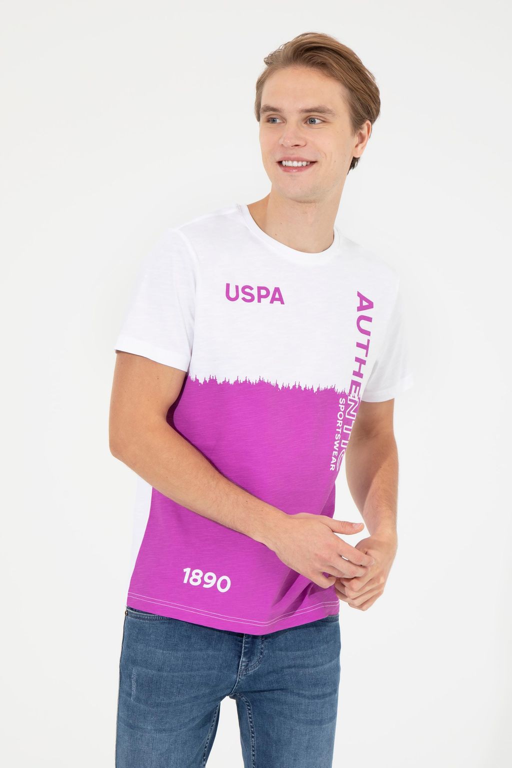 U. S. Polo Assn Мужская фиолетовая футболка с круглым вырезом - U.s. polo assn фото 3