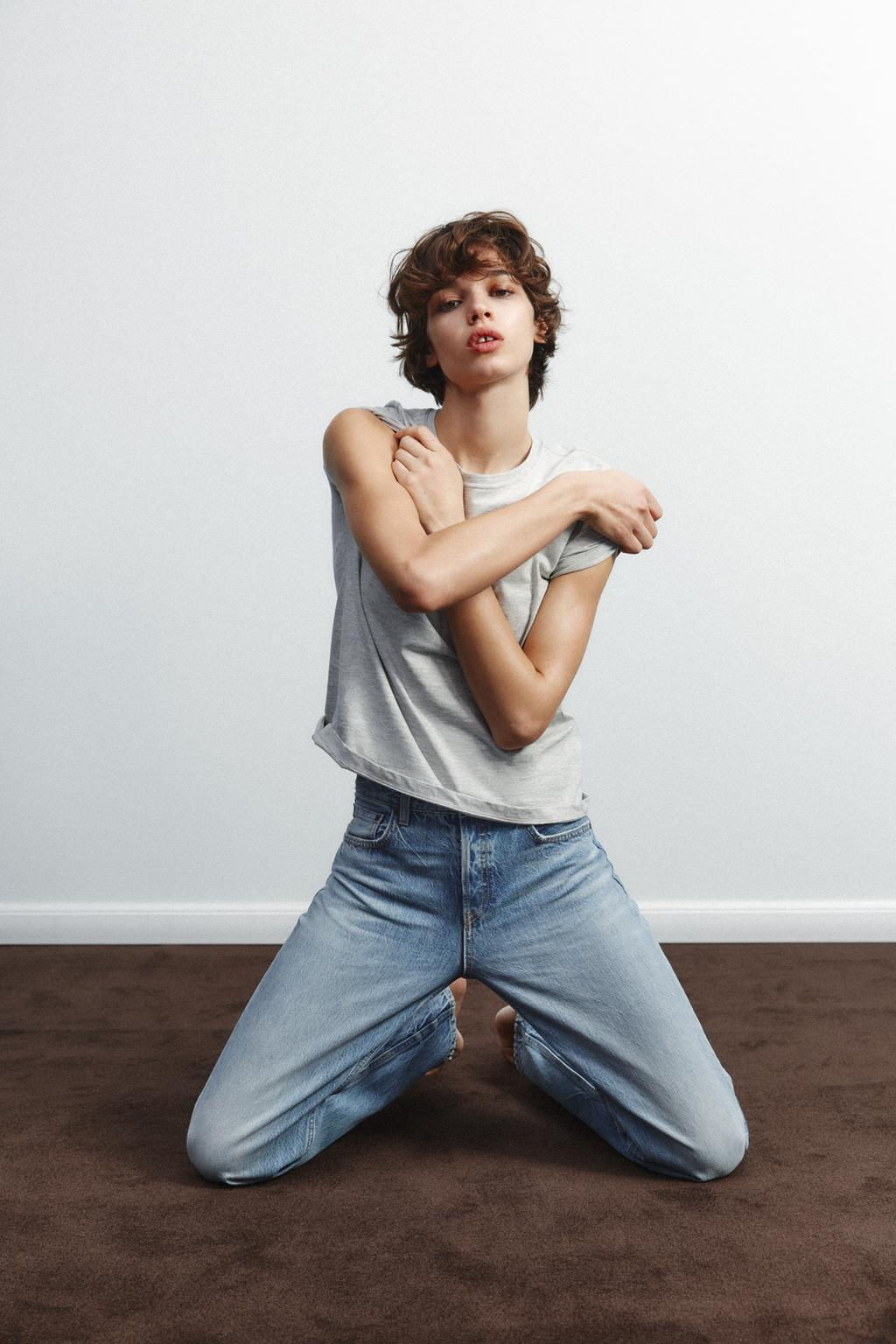 TRF STRAIGHT-LEG MID-RISE JEANS - Zara фото 15