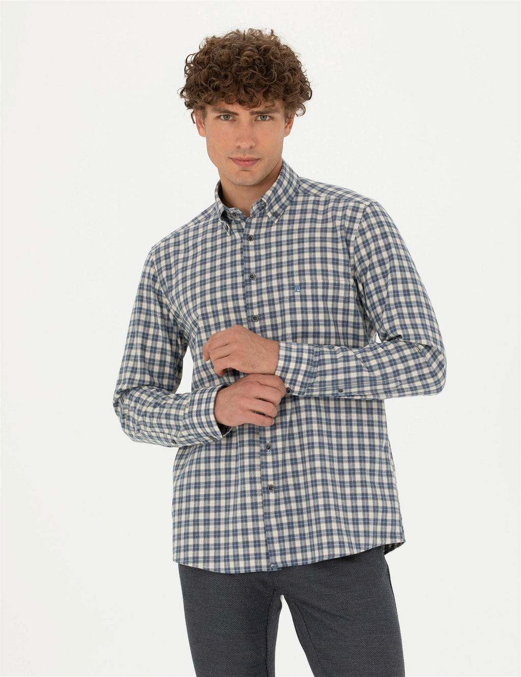 Lacivert Regular Fit Uzun Kollu G_mlek - Pierre cardin фото 3