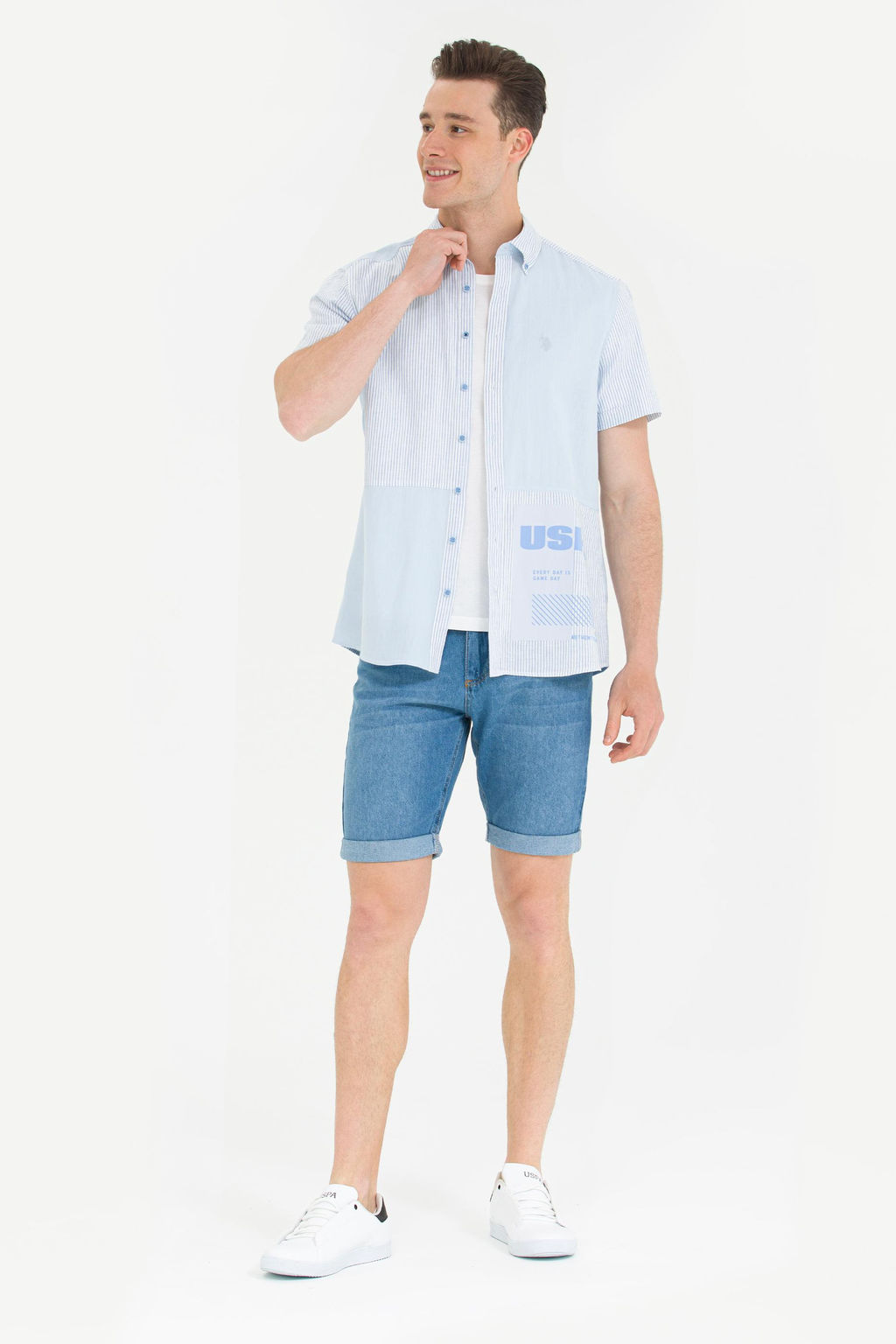 U. S. Polo Assn Мужские голубые джинсовые шорты - U.s. polo assn фото 3