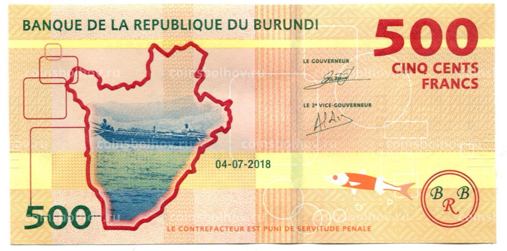 500 франков 2018 года Бурунди
