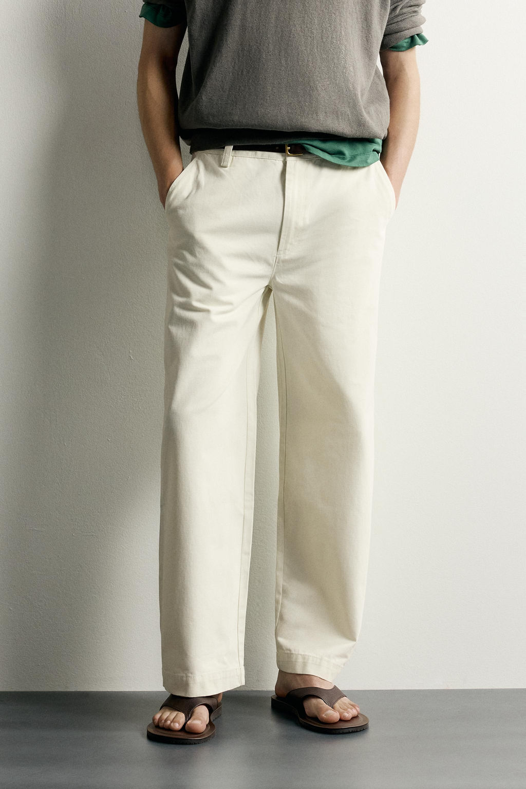 PANTAL?N CHINO RELAXED FIT LAVADO / Crudo - Zara фото 2