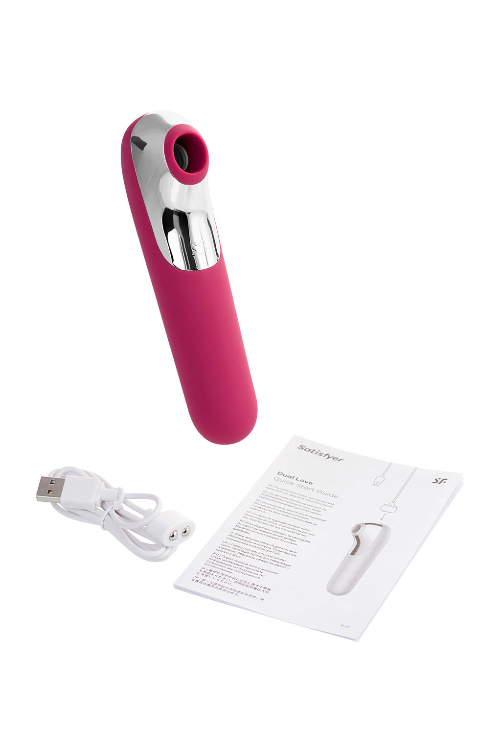 Вакуум-волновой бесконтактный стимулятор клитора Satisfyer Dual Love, силикон, красный, 16 см.  фото 6