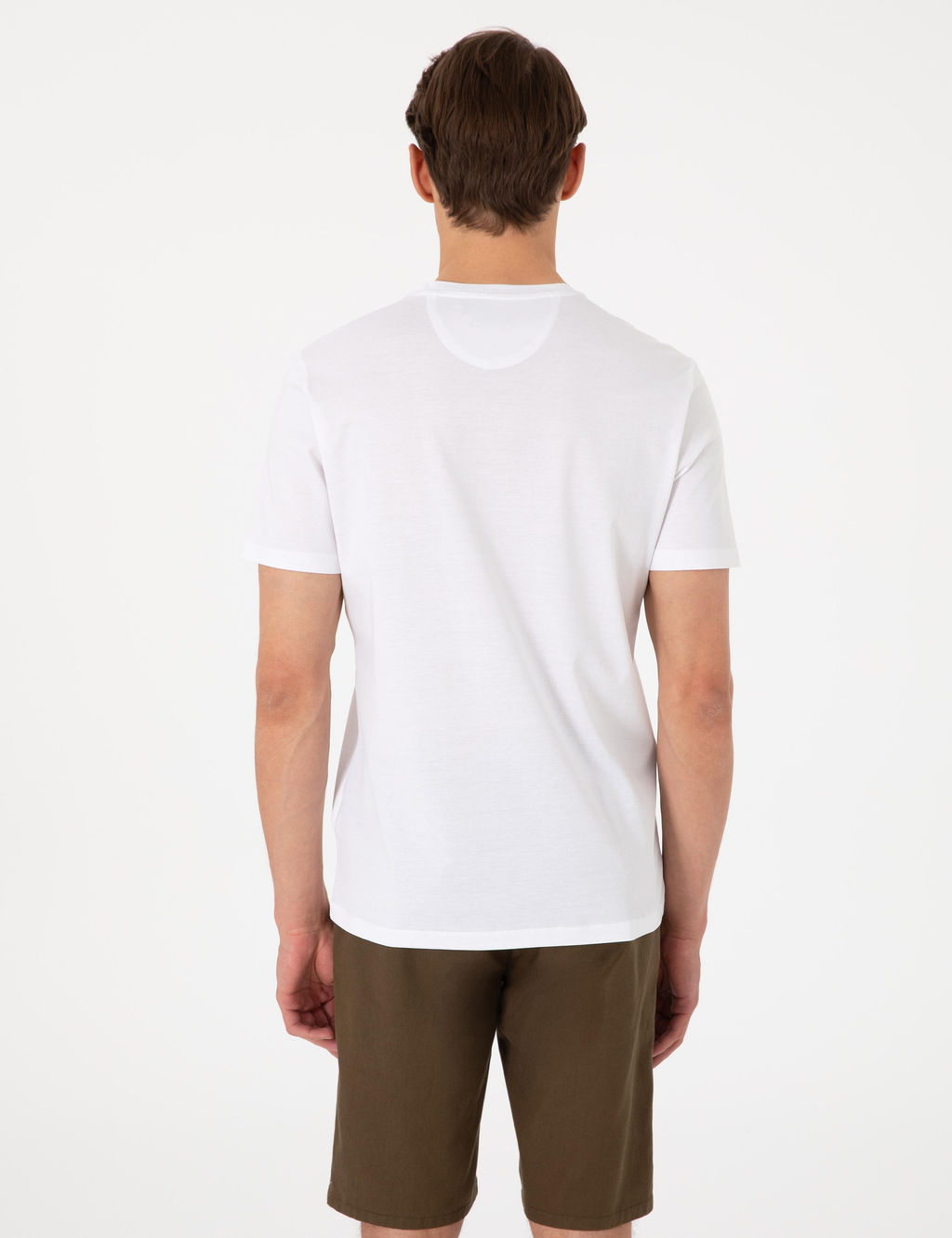 Beyaz Slim Fit Merserize Basic Ti__rt - Pierre cardin фото 5