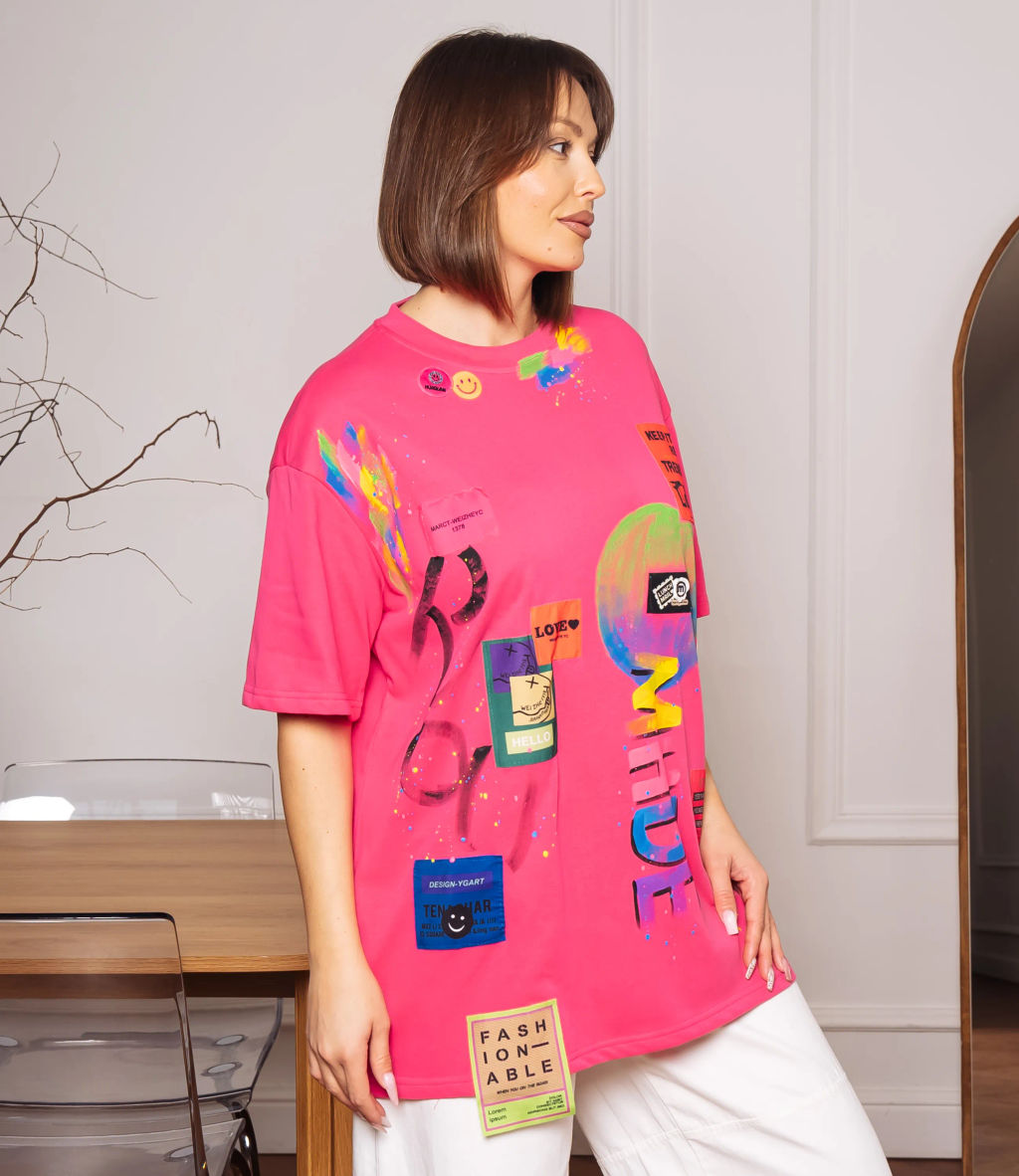 Футболка #КТ8290, фуксия - Dommod фото 2