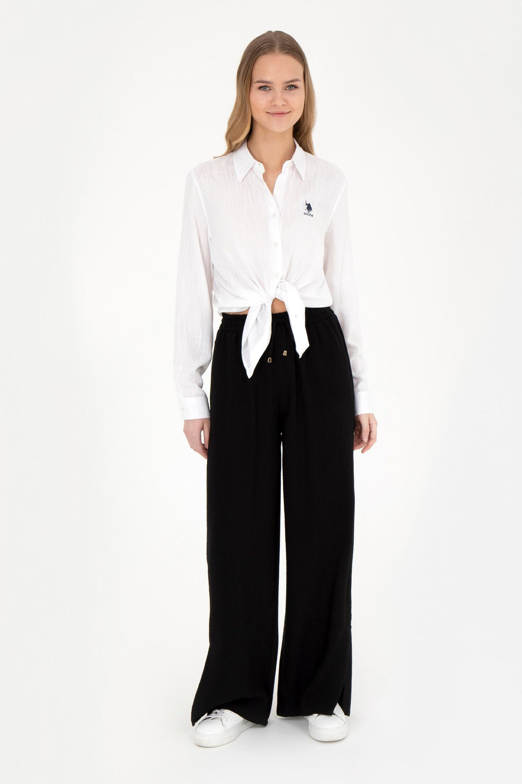 Женские черные брюки из плотной ткани - U.s. polo assn фото 10