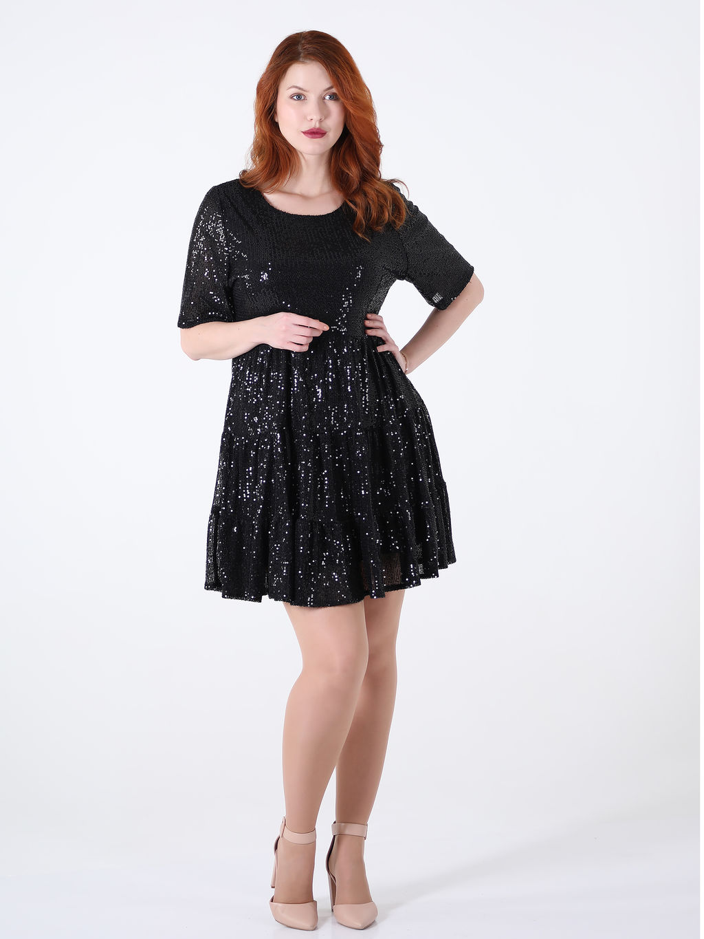 Платье блестящее черное - Almond фото 5