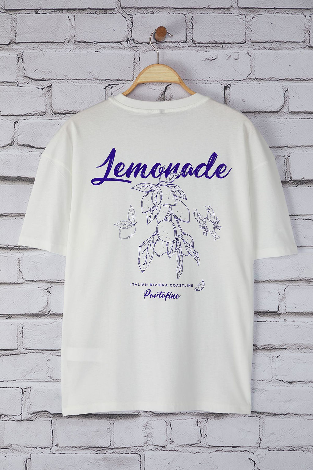 TRENDYOL MAN Beyaz Oversize/Genis Kesim Limon Bask?l? %100 Pamuklu T-Shirt TMNSS23TS00089 - Trendyolmilla фото 3
