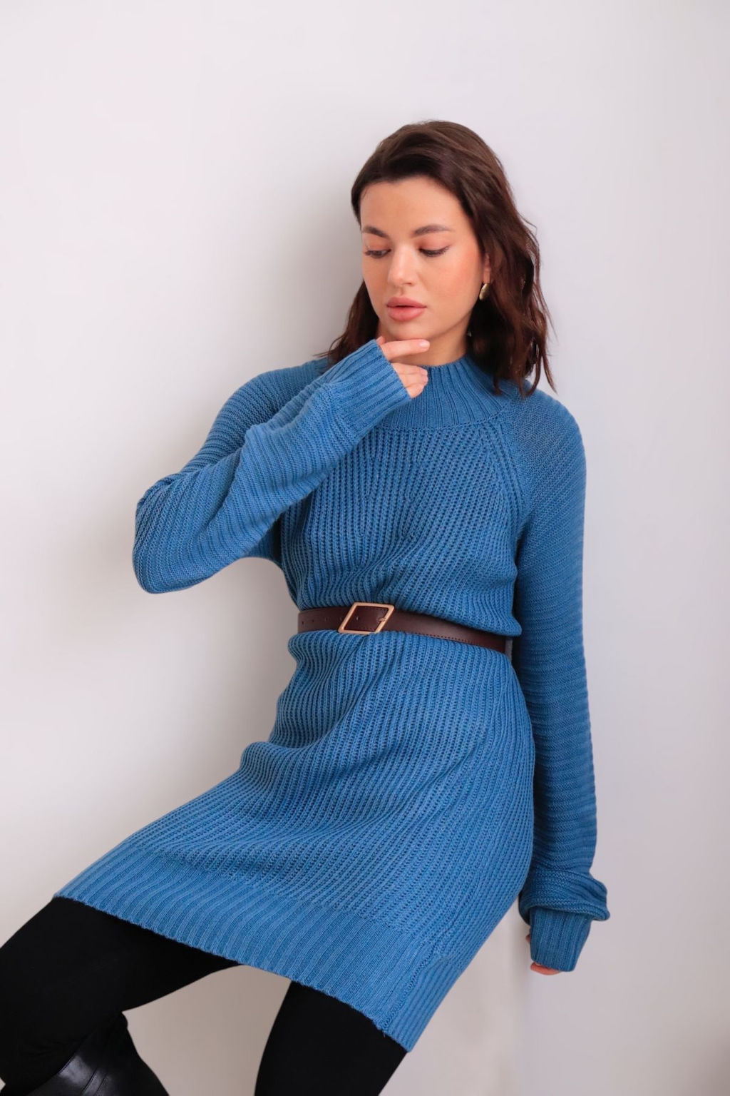 Martichelli Платье вязаное в цвете морской волны  фото 3