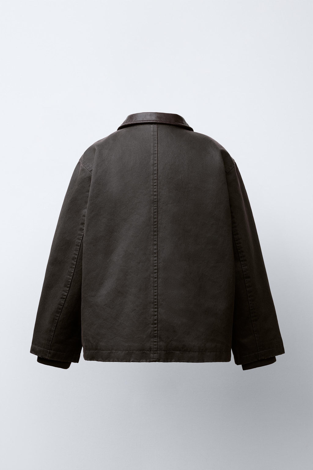 WAXED JACKET WITH LEATHER-EFFECT COLLAR - Zara фото 12