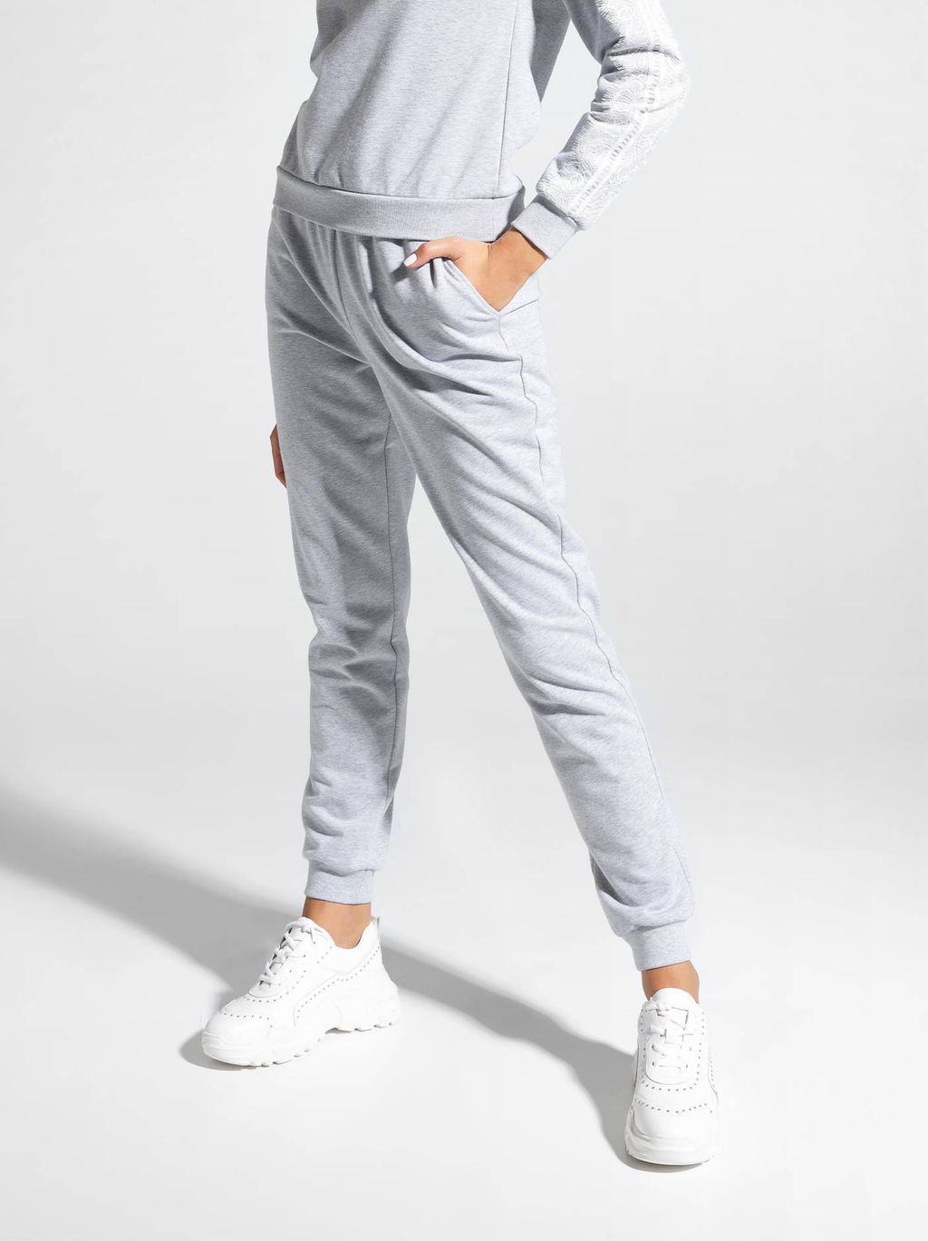 CONTE Хлопковые термоджоггеры с мерцанием люрекса SPORT LUX shiny grey - Conte elegant фото 2