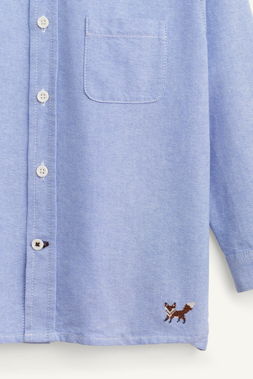 LIMITED EDITION EMBROIDERED FOX OXFORD SHIRT - Zara фото 8