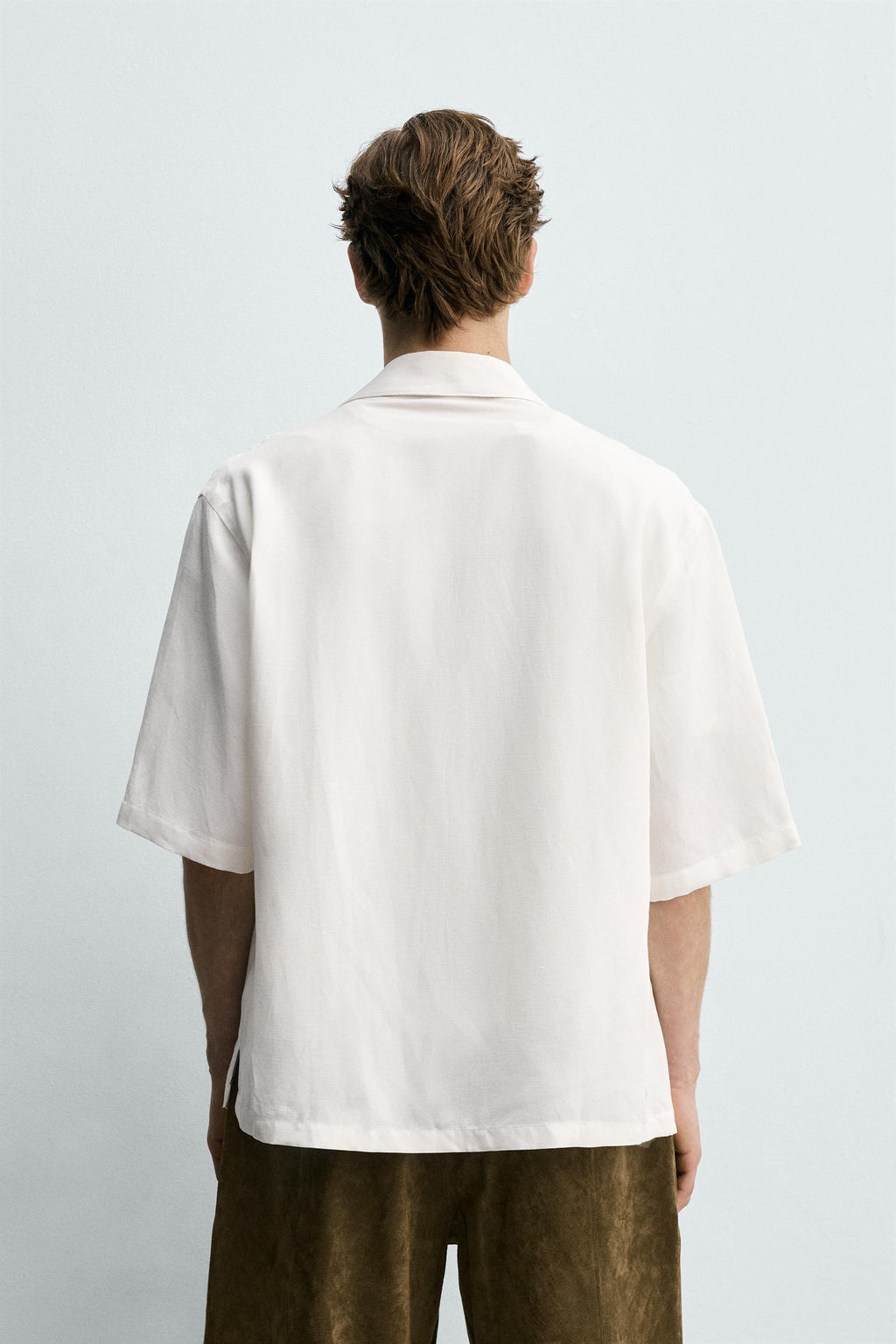 CAMISA FLUIDA VISCOSA - LINO / Blanco roto - Zara фото 3