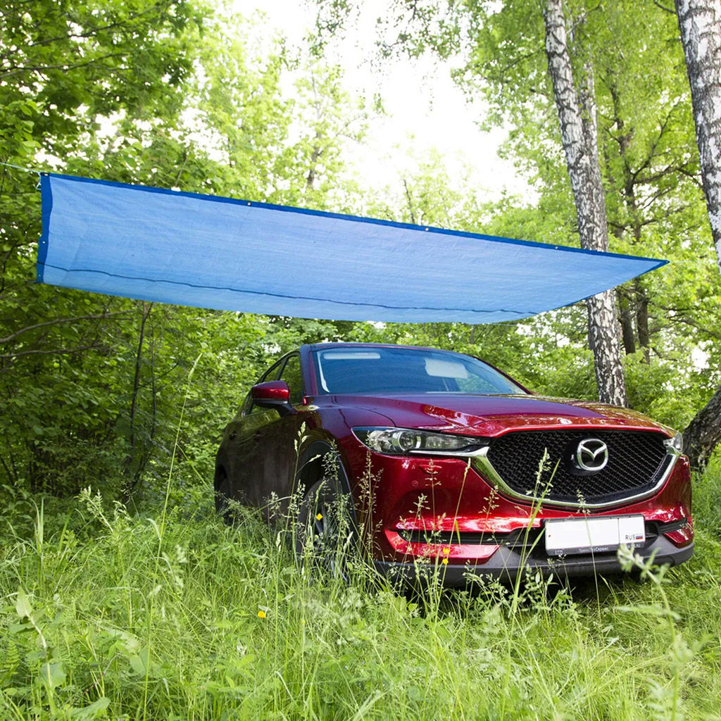 Тент 2х3м из полипропилена 75г/м2, водонепроницаемый, на люверсах, синий (Россия)