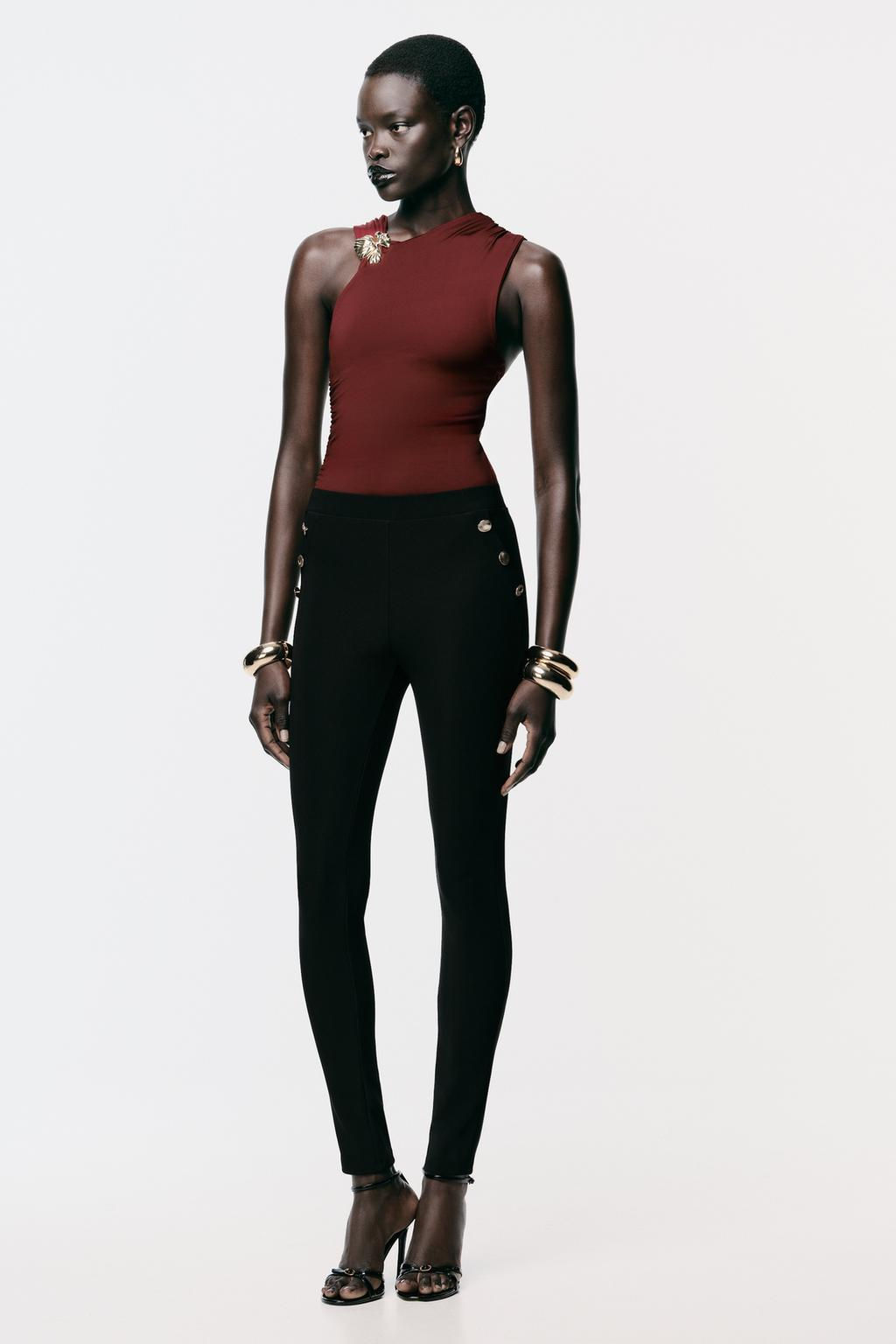 OTTOMAN LEGGINGS WITH BUTTONS - Zara фото 6