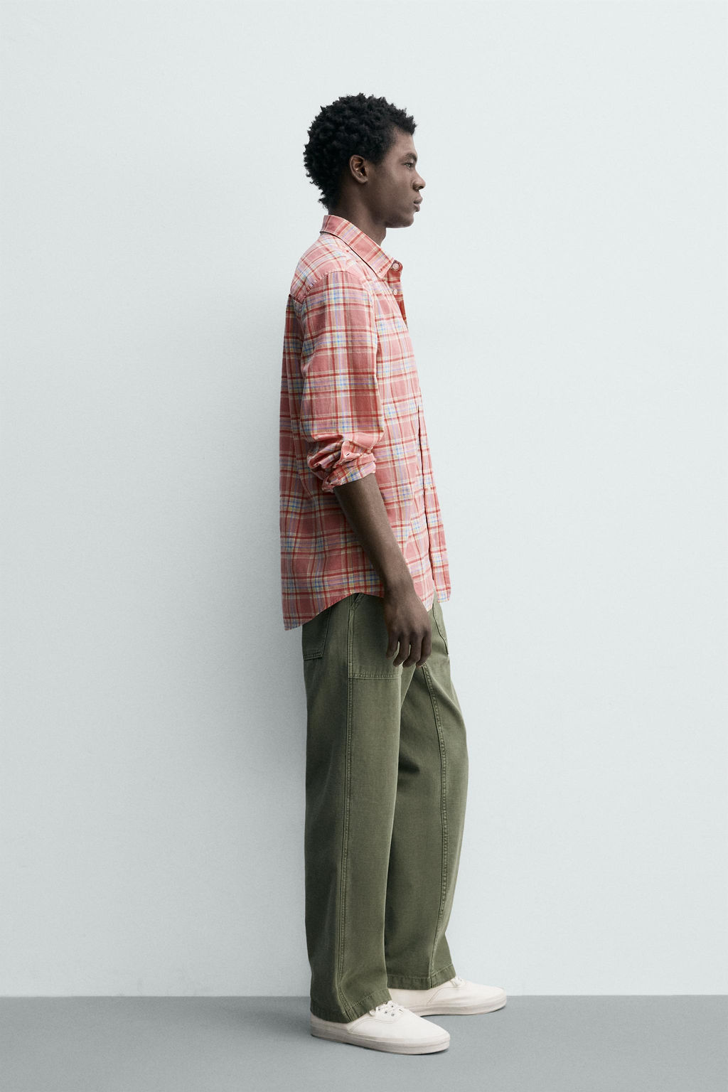 CAMISA REGULAR FIT CUADROS / Rosa - Zara фото 4