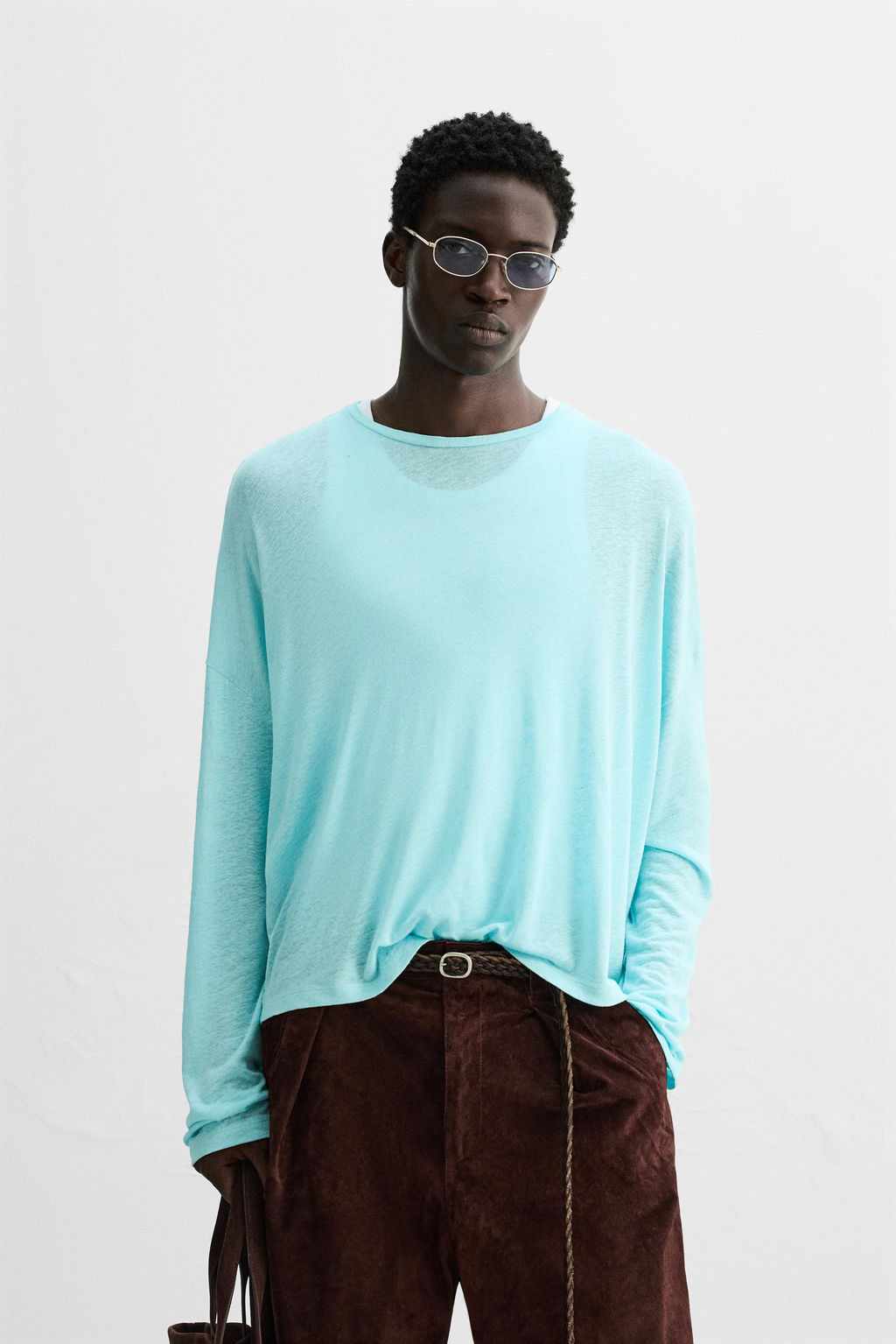 VISCOSE - LINEN T-SHIRT - Zara фото 2