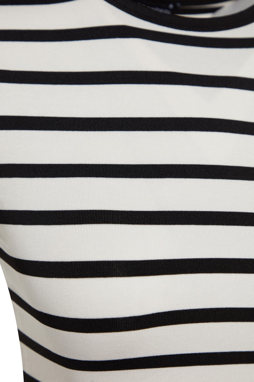 Siyah Cizgili Premium Viskoz Yumusak Kumasl? Fitted Crop Esnek Orme Bluz TWOAW24BZ00048