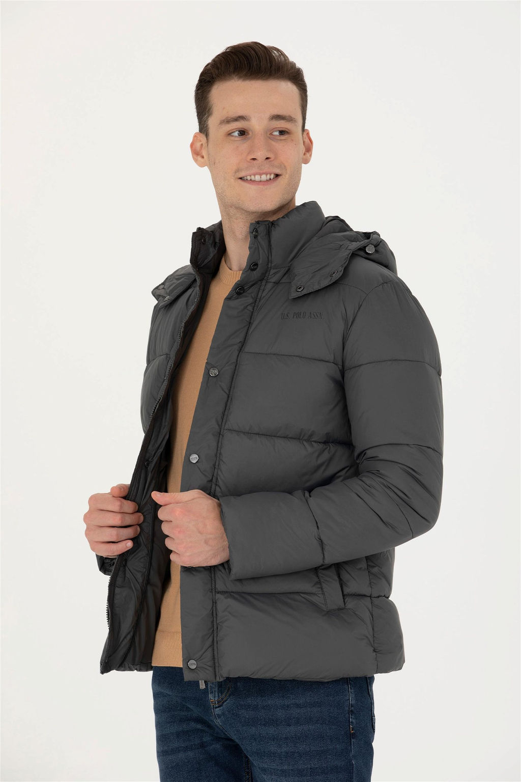 U. S. Polo Assn / Мужское пальто антрацитового цвета - U.s. polo assn фото 8