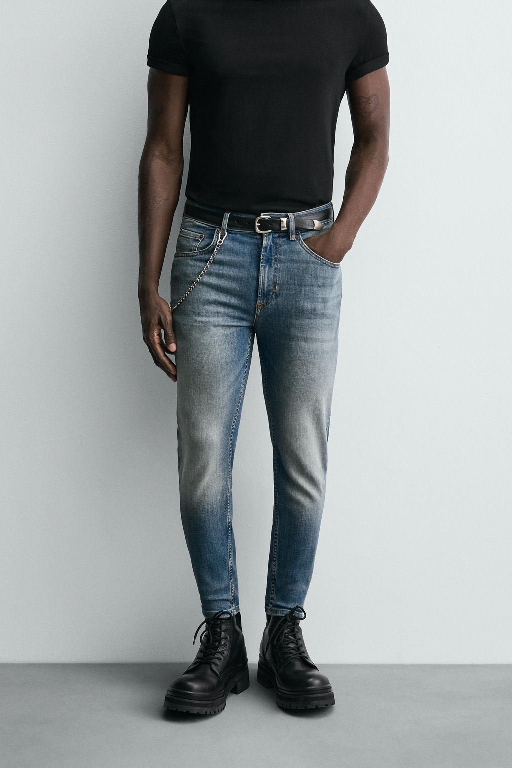 JEANS SKINNY CROPPED FIT / Azul medio - Zara фото 2
