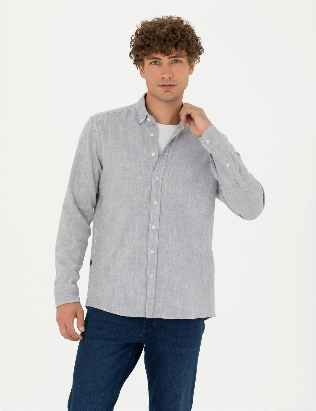 Mavi Regular Fit Uzun Kollu G_mlek - Pierre cardin фото 3