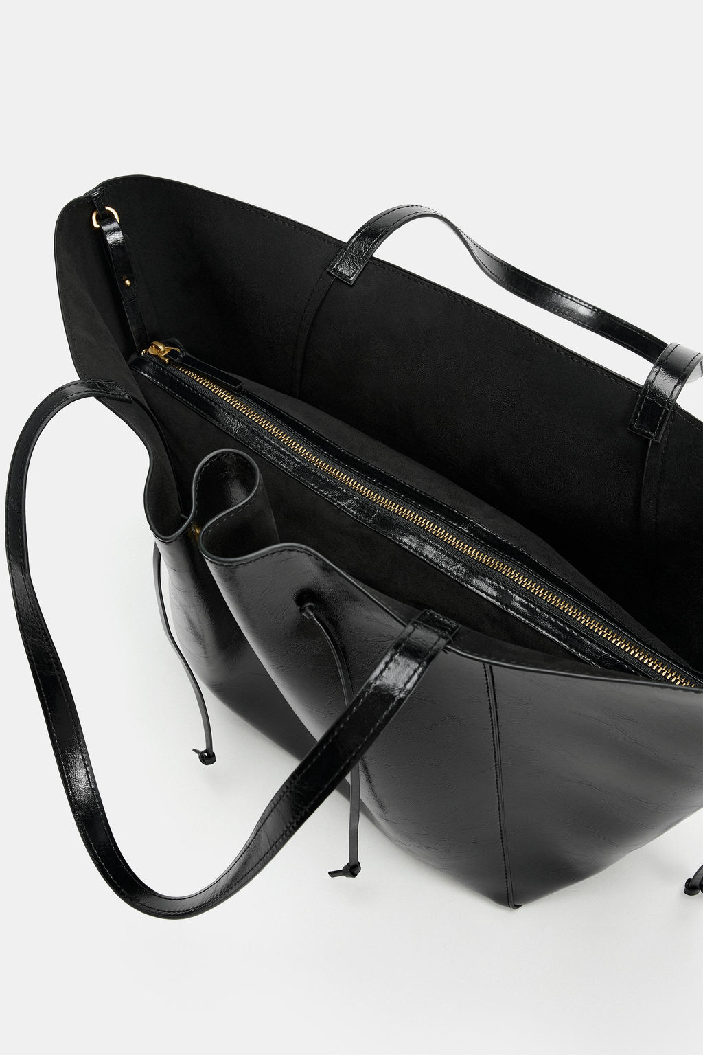 BOLSO SHOPPER FRUNCIDO / Negro - Zara фото 4