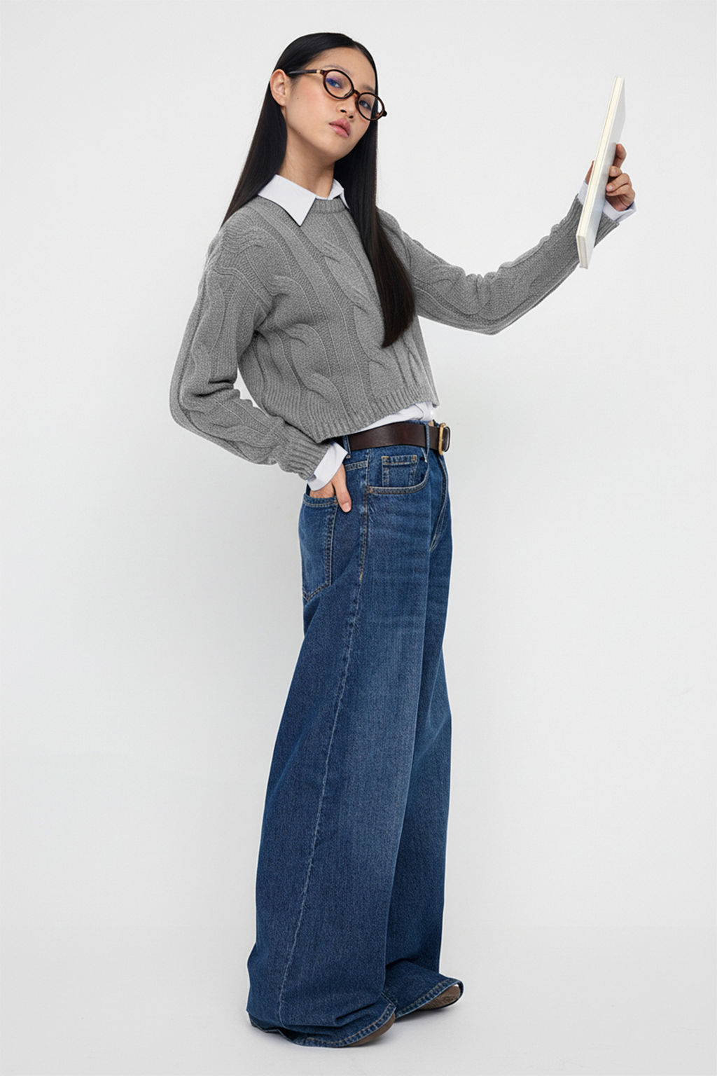 Teen Lacivert Kombine Crop Triko Kazak TWOAW26KZ00047 - Trendyolmilla фото 21