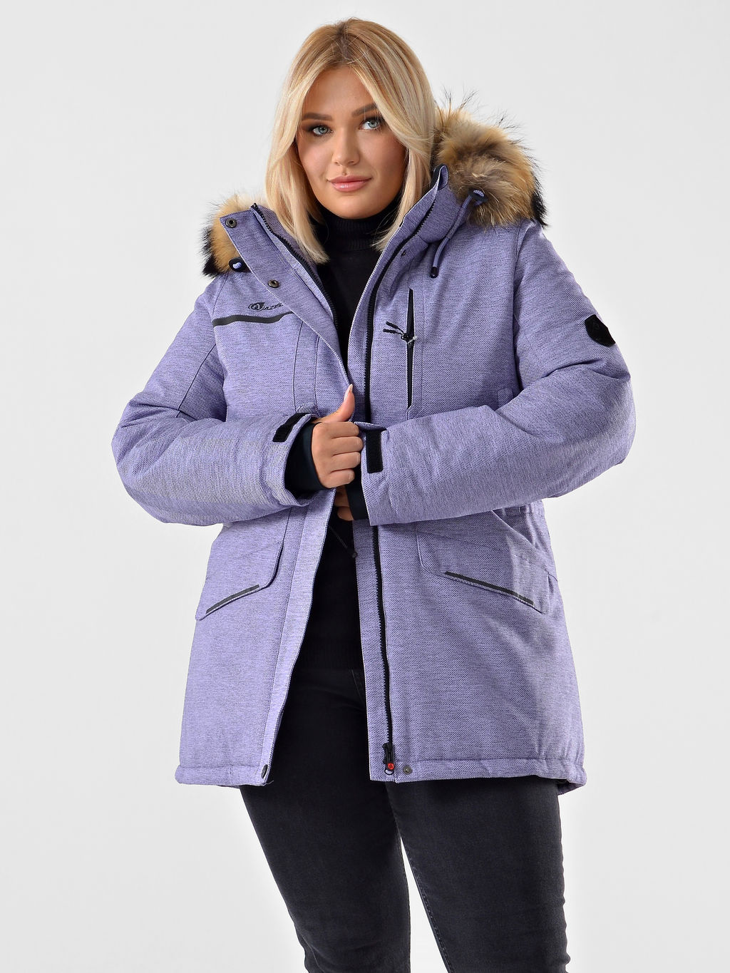 Женская городская парка / куртка Azimuth В 221/21864-1_79 Лавандовый (БР)  фото 2