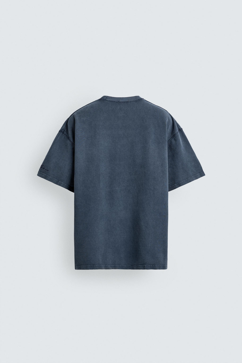 CAMISETA LAVADA ESTRUCTURA WAFFLE / Azul