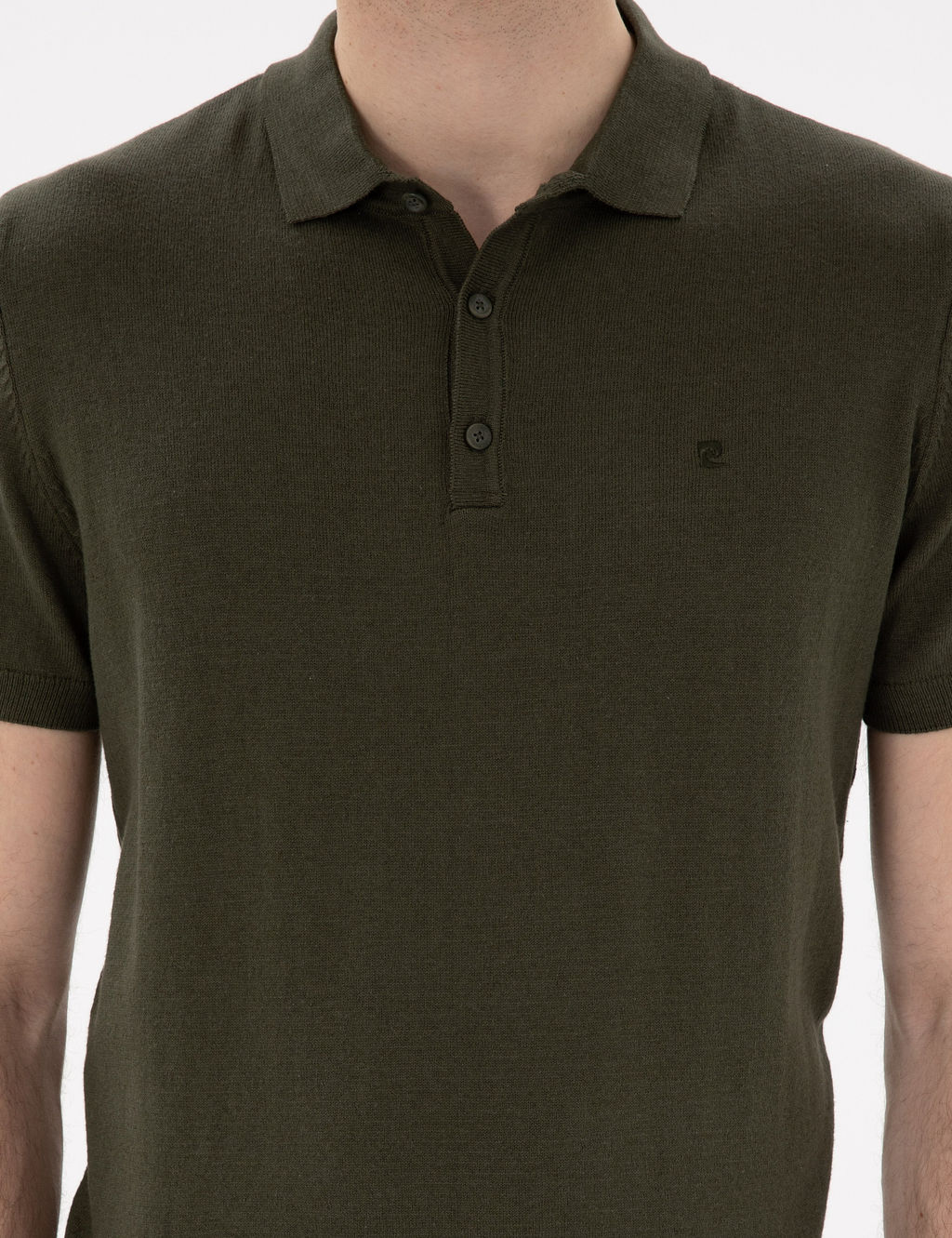 Haki Slim Fit D__meli Polo Yaka Triko Ti__rt