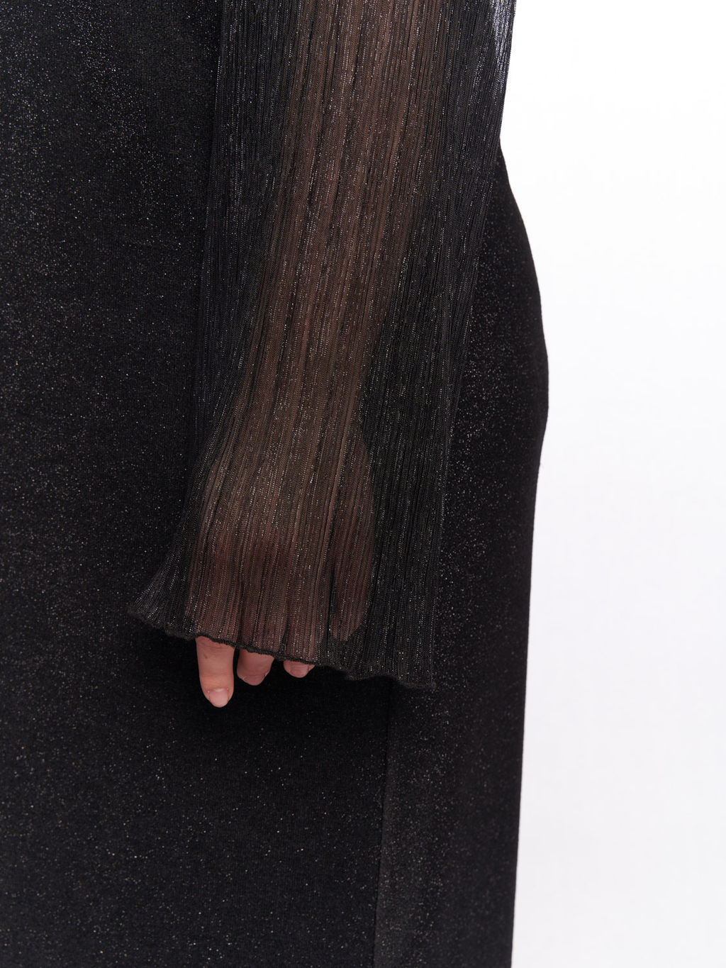 Платье с прозрачными рукавами PP51427BLK01