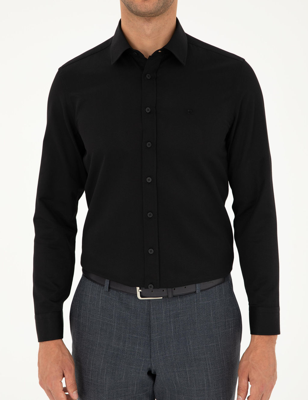 Рубашка Pierre Cardin Slim Fit черная