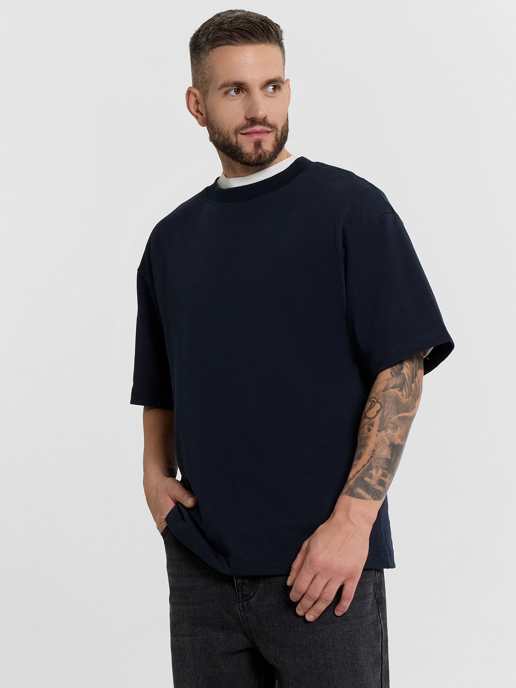 Футболка Mark Formelle мужская темно-синий с принтом хлопок  фото 5