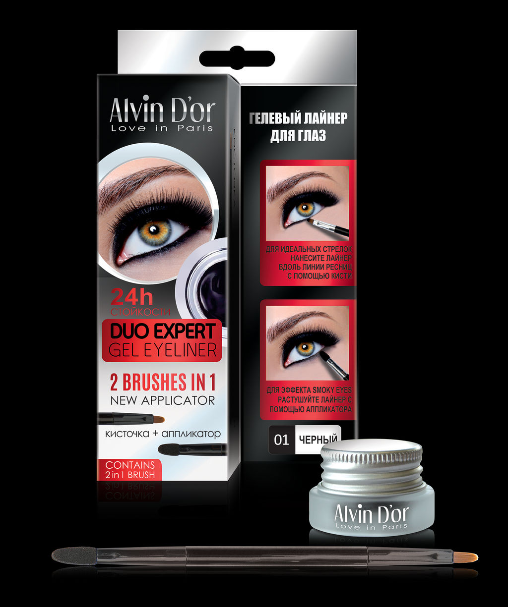 Alvin Dor P-11 Лайнер гелевый для глаз тон 01 black, DUO expert gel eyeliner
