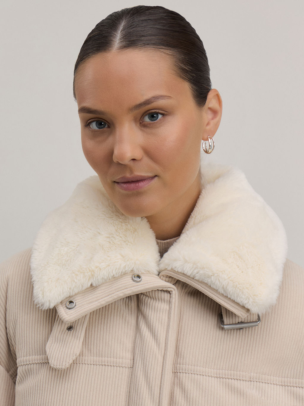 Куртка из вельветовой ткани со съемным воротником / Zarina  фото 7