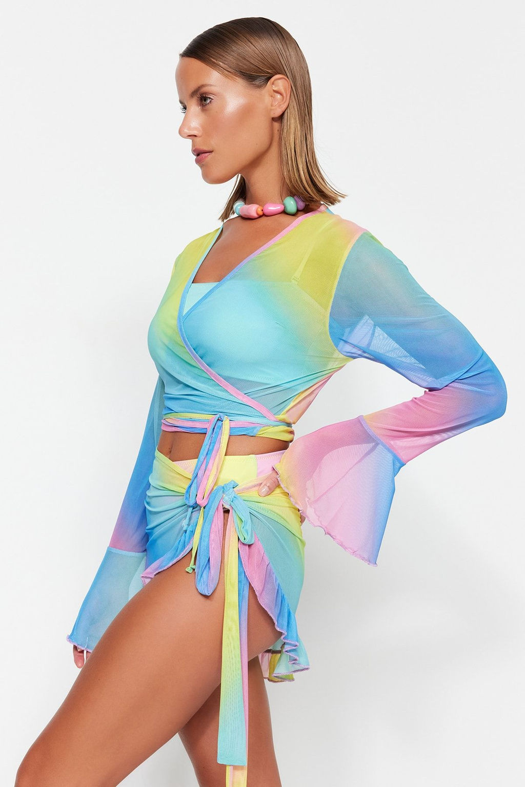 Degrade Orme Baglama Detayl? Plaj Bluz-Etek Tak?m TBESS23AU00034 - Trendyolmilla фото 3