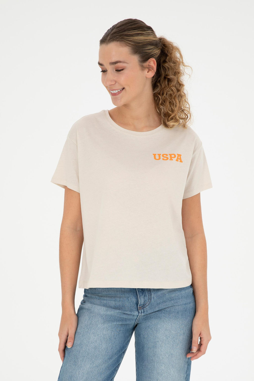 Женская кремовая футболка - U.s. polo assn фото 8