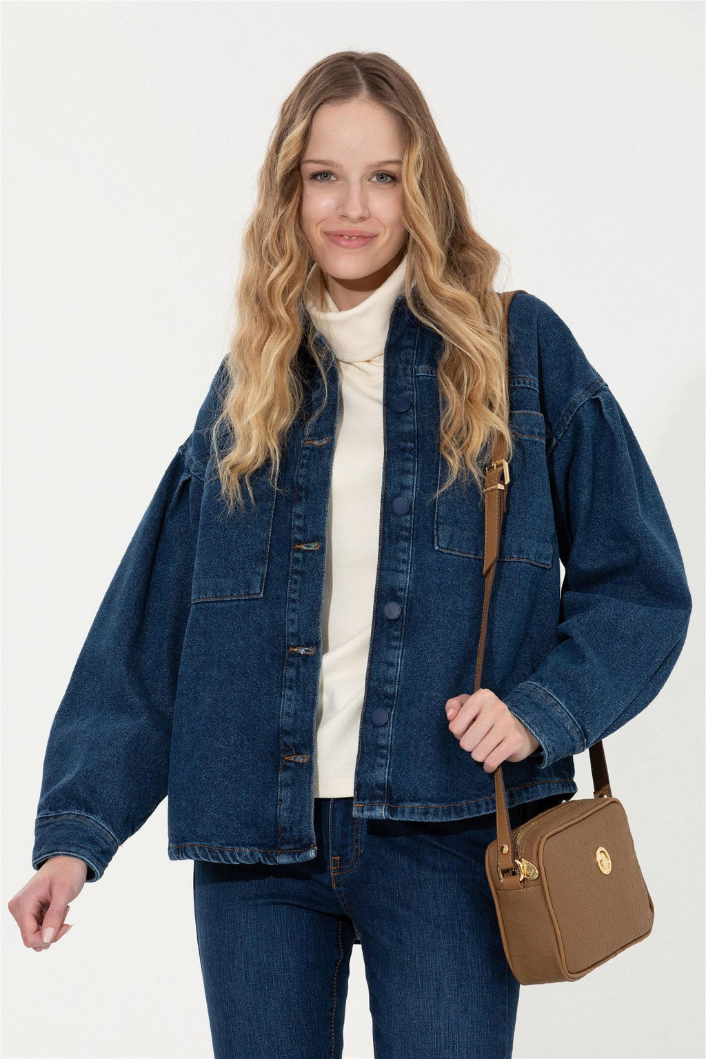 Женская темно-синяя джинсовая рубашка Неожиданная скидка в корзине - U.s. polo assn фото 4