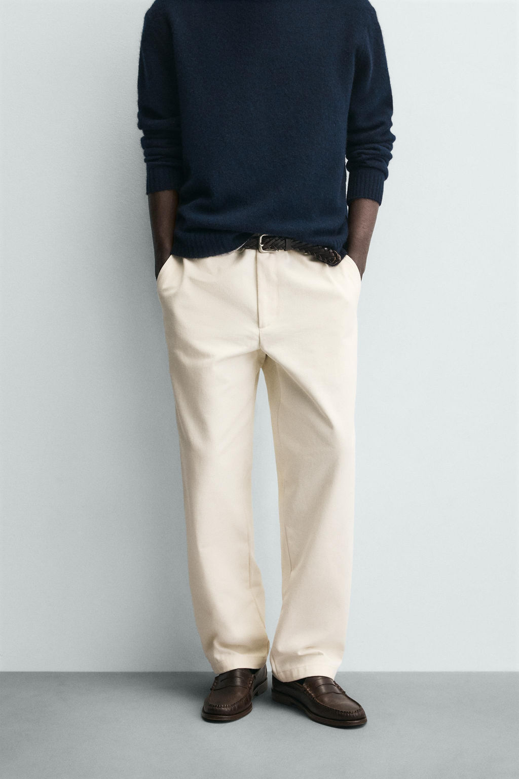 PANTAL?N STRAIGHT FIT ESTRUCTURA / Crudo - Zara фото 2