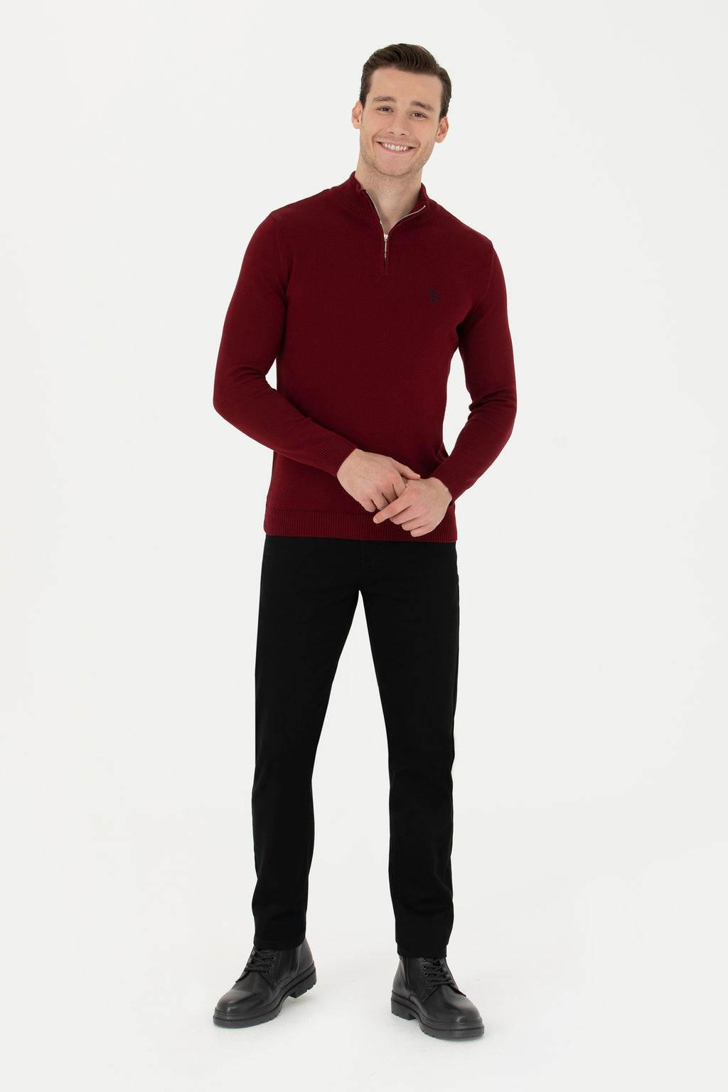 Мужской бордово-красный свитер - U.s. polo assn фото 18
