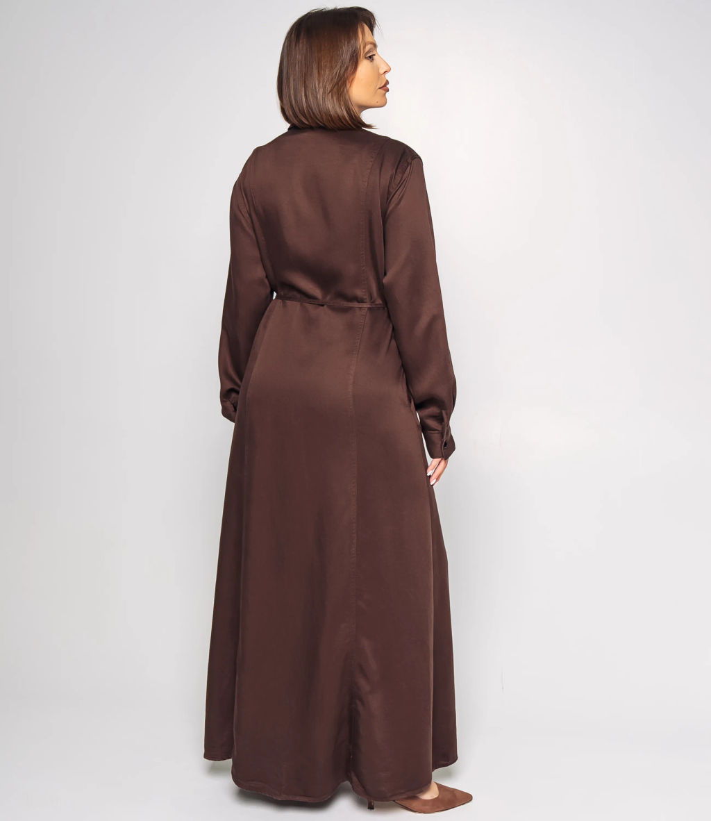 Джинсовое платье #КТ8070, шоколадный - Dommod фото 3