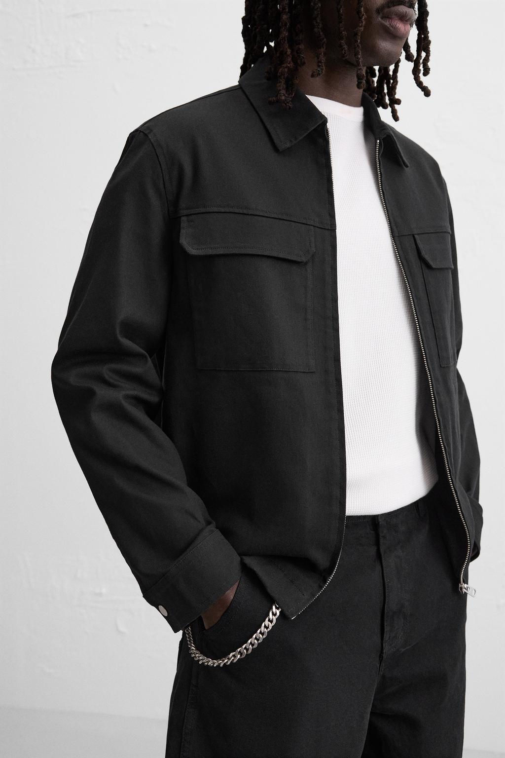 RELAXED FIT ZIP-UP OVERSHIRT - Zara фото 6