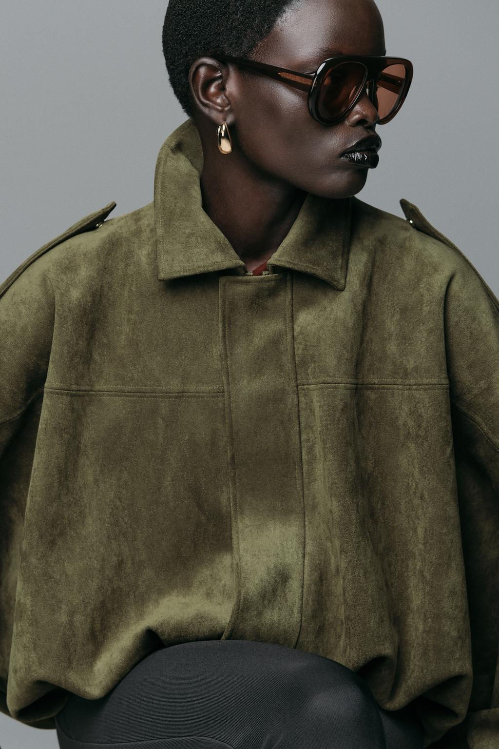 SUEDE EFFECT BOMBER JACKET - Zara фото 16