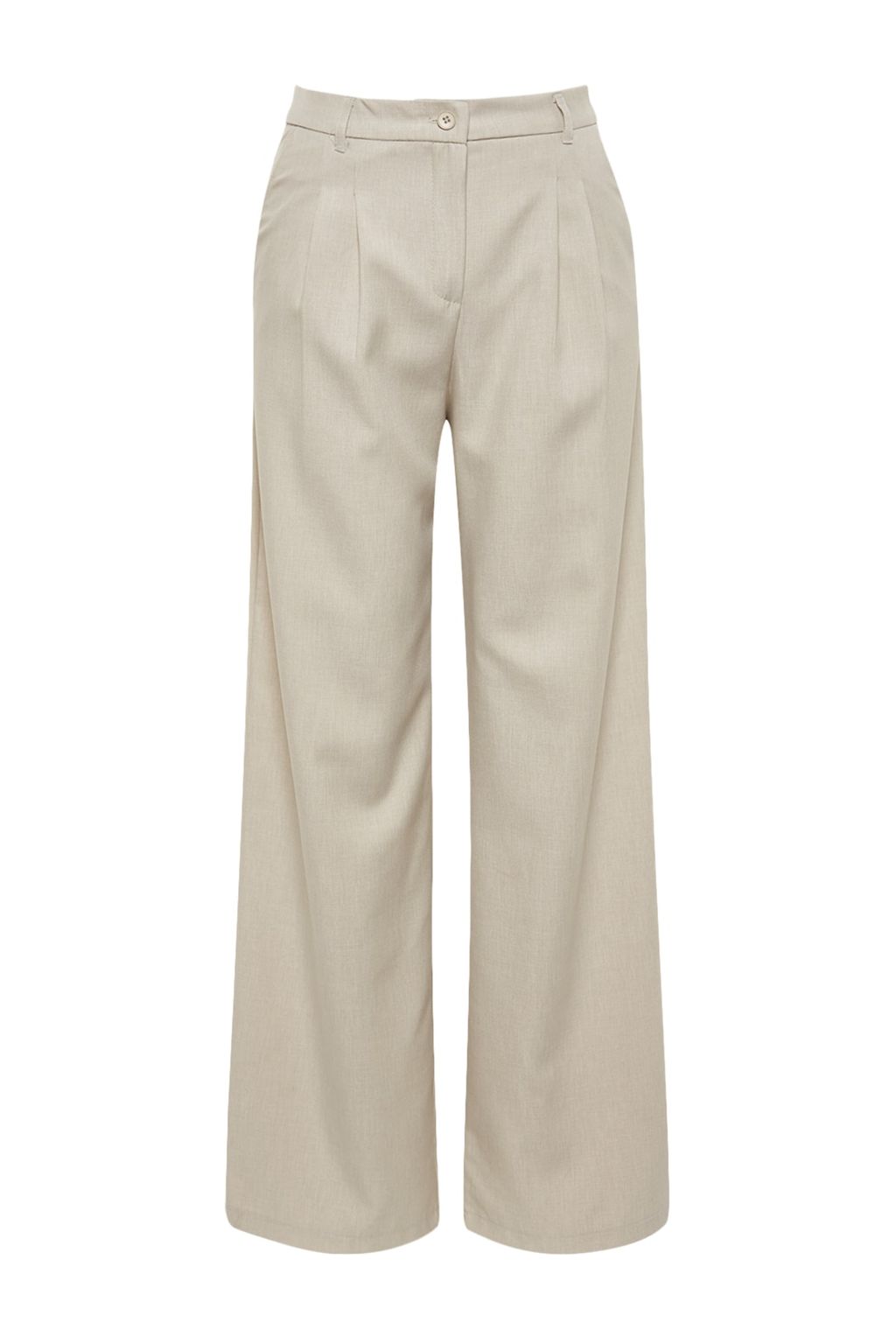 Vizon Wide Leg/Genis Paca Pilili Dokuma Pantolon TWOAW22PL0475