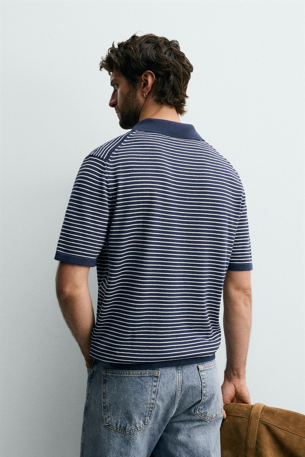 POLO PUNTO JACQUARD RAYAS / ?ndigo - Zara фото 4