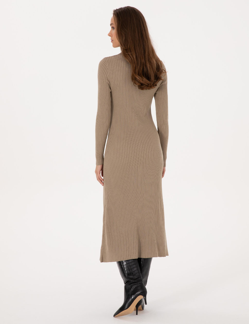 Bej A Kesim Triko Elbise - Pierre cardin фото 4