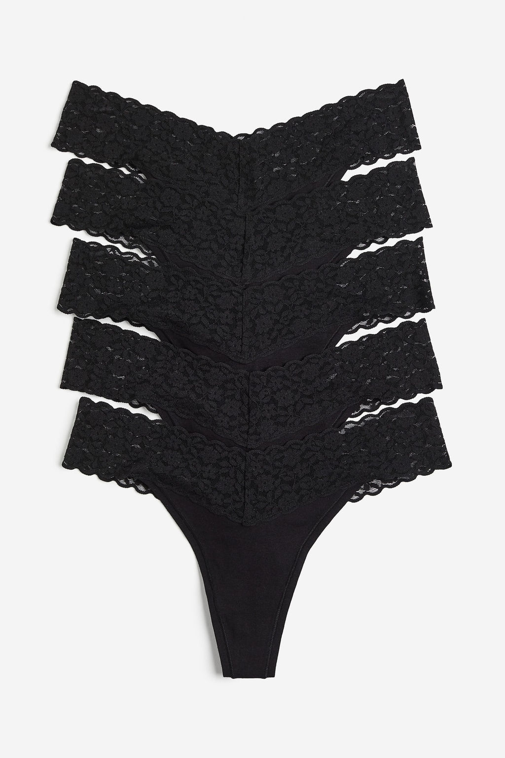 Pack 5 bragas Thong de encaje - H&m фото 4