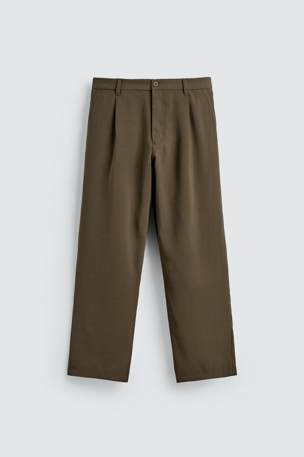 PANTAL?N FLUIDO RELAXED FIT / Marr?n / Topo - Zara фото 6