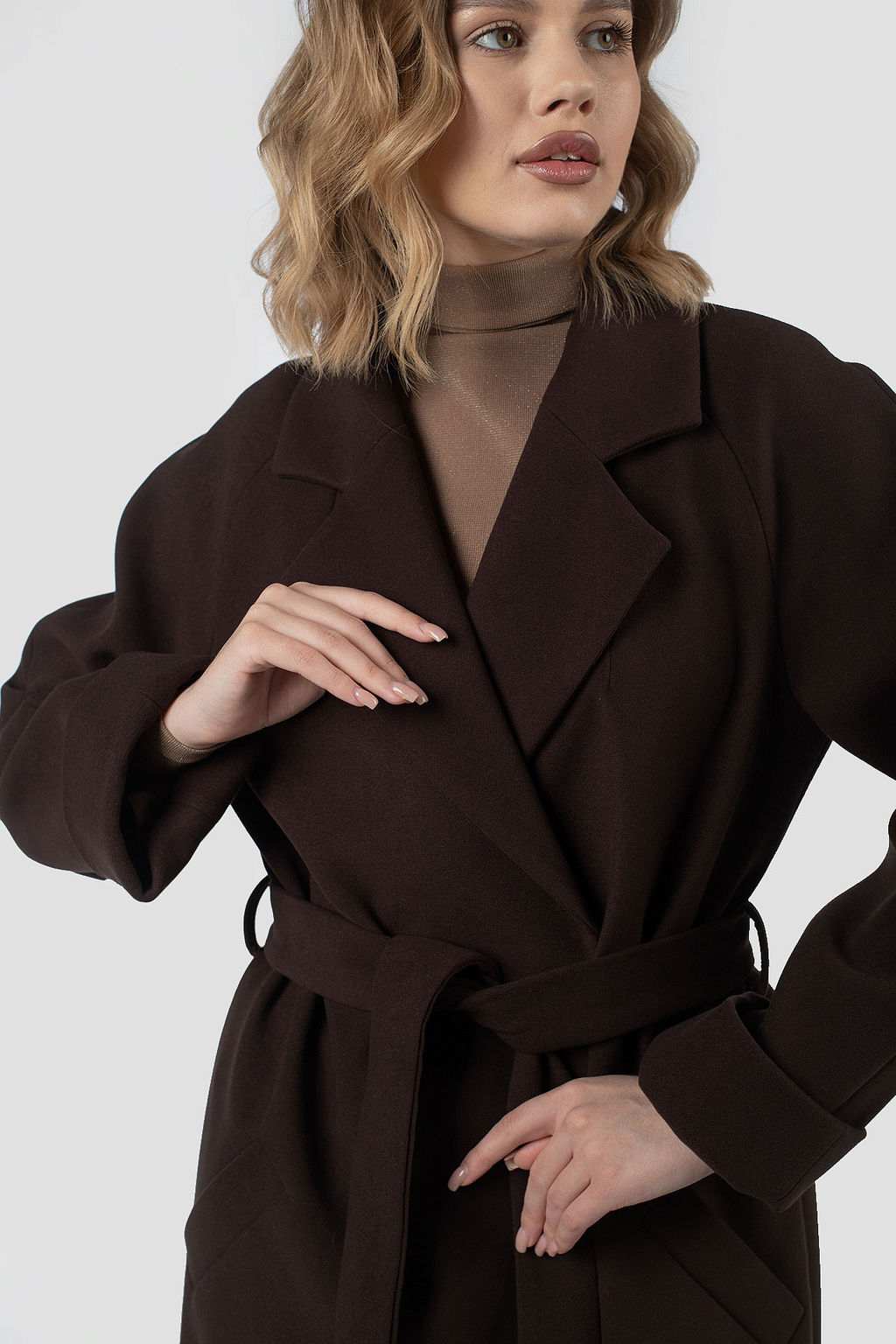 01-12224 Пальто женское демисезонное (пояс) - El podio фото 7